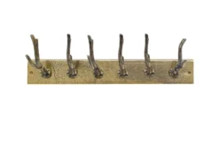 Dekorative Wandgarderobe DEER 50cm messing Metall Hirschgeweih Kleiderhaken