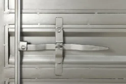 Design Aktenschrank GLOBETROTTER 180cm grau Eisen Container Upcycling Highboard