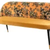 Design Bank PRÊT-À-PORTER gelb Samt florales Muster und goldene Fußkappen