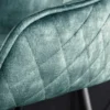 Design Barhocker EUPHORIA petrol Samt schwarze Metallbeine Barstuhl mit Lehne