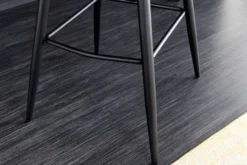 Design Barhocker EUPHORIA senfgelb Samt schwarze Metallbeine Barstuhl mit Lehne