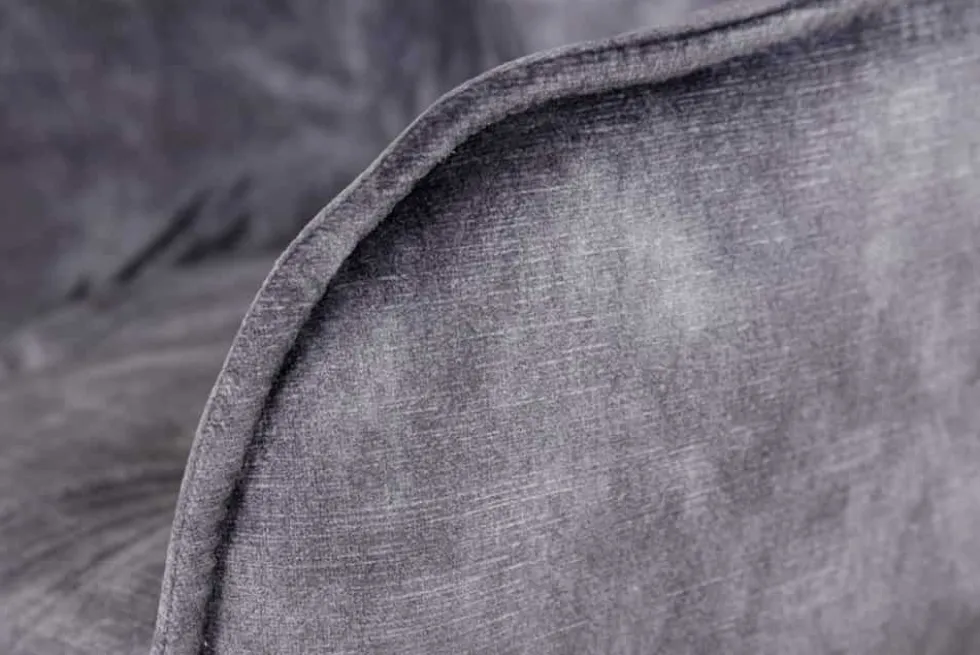 Design Barhocker MILANO grau Samt Barstuhl mit Lehne Metall schwarz Chesterfield-Steppung