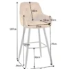 Design Barhocker MILANO senfgelb Samt Barstuhl mit Lehne Metall schwarz