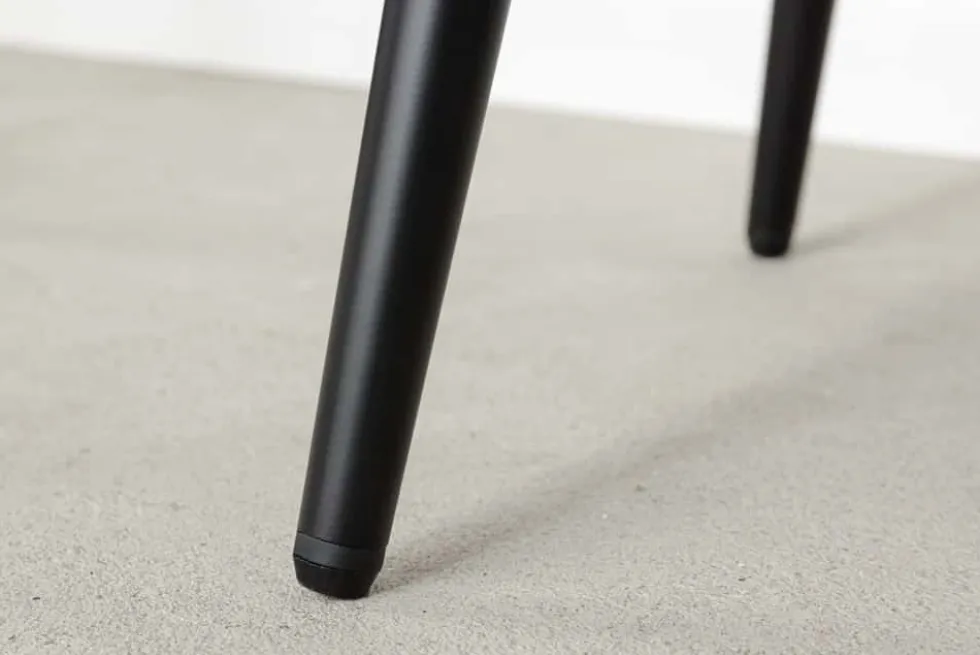 Design Barhocker MILANO senfgelb Samt Barstuhl mit Lehne Metall schwarz