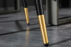 Design Barhocker PARIS grün Samt mit Lehne Metall schwarz gold Ziersteppung