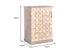 Design Barschrank BODEGA 90cm natur Pinienholz Weinregal Glashalter Schubladen