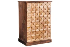 Design Barschrank BODEGA 90cm natur Pinienholz Weinregal Glashalter Schubladen