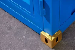 Design Barschrank Container GLOBETROTTER 180cm blau Weinregal Upcycling