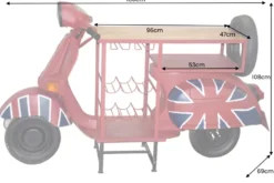 Design Bartisch SCOOTER 180cm rot Mangoholz Handarbeit Upcycling