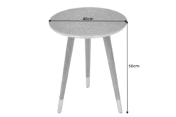 Design Beistelltisch ALCAZAR 50cm antik silber Metall Mangoholz Handarbeit rund