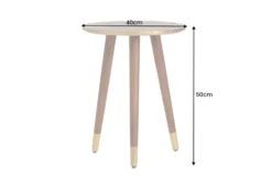 Design Beistelltisch ALCAZAR 50cm antik gold Metall Mangoholz Handarbeit rund
