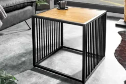 Design Beistelltisch ARCHITECTURE 40cm natur schwarz Wildeiche Metall