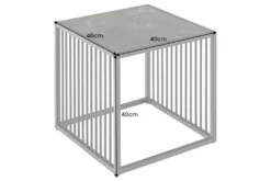 Design Beistelltisch ARCHITECTURE 40cm natur schwarz Wildeiche Metall