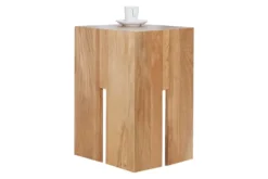 Design Beistelltisch CASTLE 45cm natur Wildeiche Massivholz geölt Sitzhocker