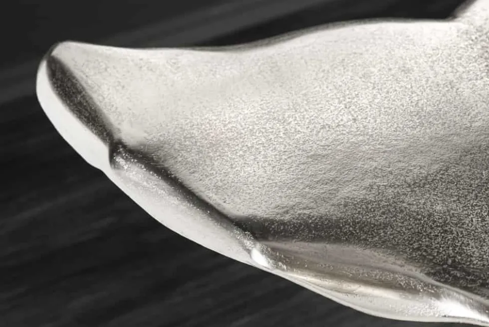 Design Beistelltisch WILDLIFE Walflosse 60cm silber Metall handmade