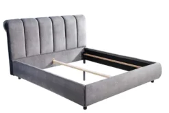 Design Bett MILANO 180x200cm grau Vogue Seiden Samtstoff