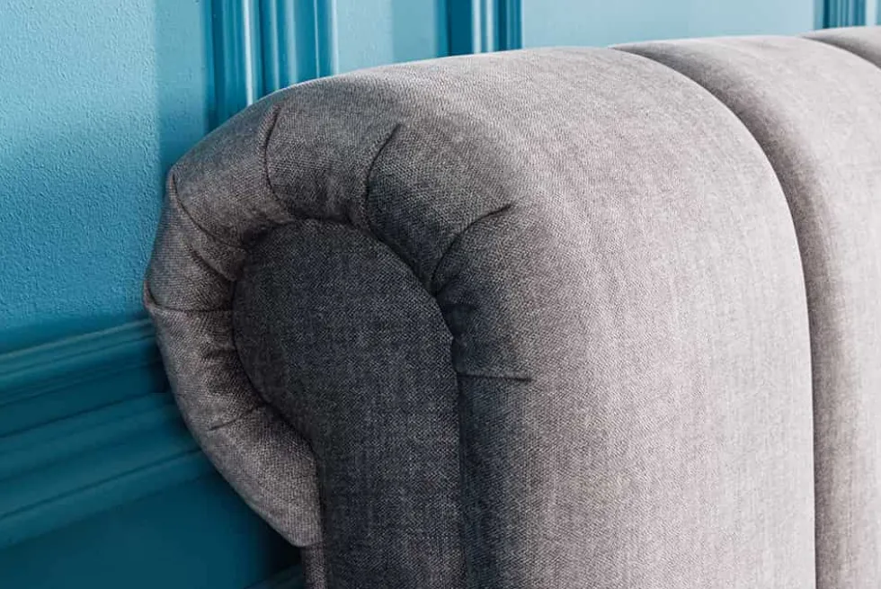 Design Bett MILANO 180x200cm grau Vogue Seiden Samtstoff
