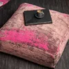 Design Bodenkissen XL MODERN ART 70cm rot pink abstraktes Muster Sitzpouf