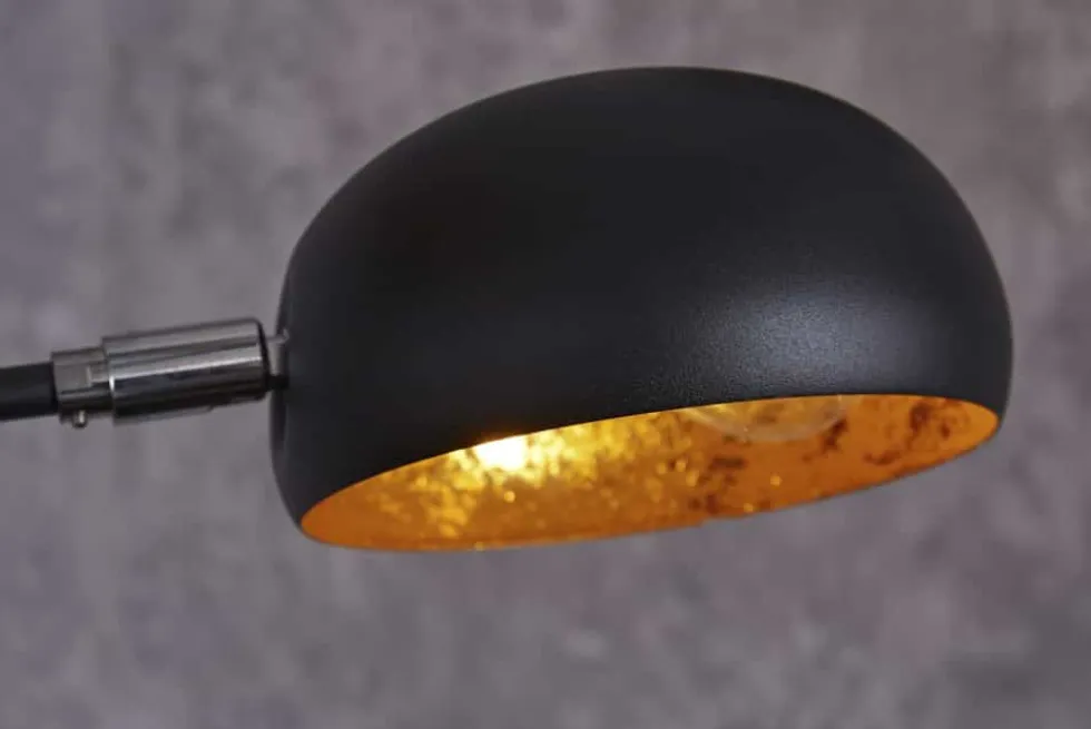 Design Bogenlampe FIVE LIGHTS 210cm schwarz gold Stehlampe mit Marmorfuß