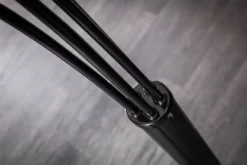 Design Bogenlampe LEVELS 205cm weiß beige braun 5 Leinenschirme Stehlampe