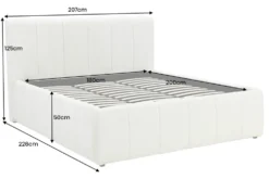 Design Boxbett ADLON 180x200cm beige Chenille Cremona mit Stauraum und Lattenrost