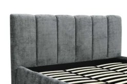 Design Boxbett ADLON 180x200cm grau Chenille mit Stauraum und Lattenrost