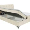 Design Boxbett DECADENCIA 180x200cm beige Samt mit Stauraum Matratze Topper