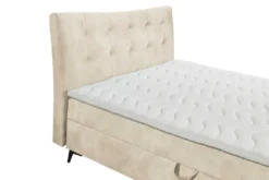 Design Boxbett DECADENCIA 180x200cm beige Samt mit Stauraum Matratze Topper