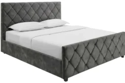 Design Boxbett ELYSIUM 180x200cm dunkelgrau Samt mit Stauraum und Lattenrost