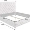 Design Boxbett PARIS 180x200cm beige Leinen Chesterfield Doppelbett