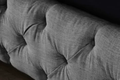 Design Boxbett PARIS 180x200cm grau Leinen Chesterfield Doppelbett