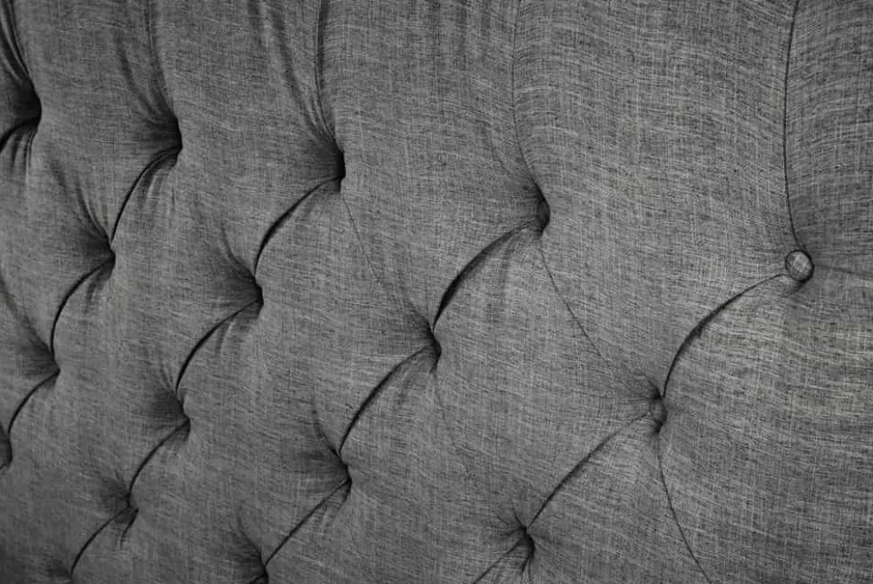Design Boxbett PARIS 180x200cm grau Leinen Chesterfield Doppelbett