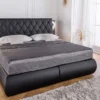 Design Boxspringbett PALAZZO 180x200cm schwarz inkl. Stauraum Matratze Topper