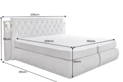 Design Boxspringbett PALAZZO 180x200cm schwarz inkl. Stauraum Matratze Topper