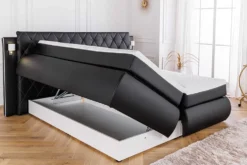 Design Boxspringbett PALAZZO 180x200cm schwarz inkl. Stauraum Matratze Topper