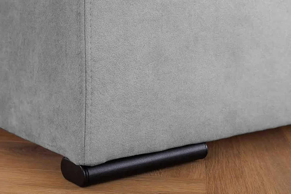 Design Boxspringbett SUITE HOTELBETT 180x200cm silber grau Samt inkl. Stauraum Topper