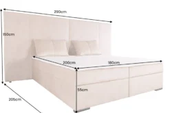 Design Boxspringbett SUITE HOTELBETT 180x200cm beige Samt inkl. Stauraum Topper