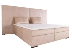 Design Boxspringbett SUITE HOTELBETT 180x200cm beige Samt inkl. Stauraum Topper