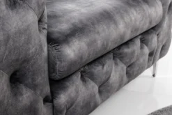 Design Chesterfield Sessel MODERN BAROCK 120cm dunkelgrau Samt