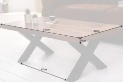 Design Couchtisch AMAZONAS 110cm braun Sheesham Massivholz Baumkante