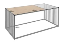 Design Couchtisch ARCHITECTURE 100cm graphit Rauchglas Metall