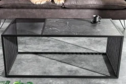 Design Couchtisch ARCHITECTURE 100cm graphit Rauchglas Metall