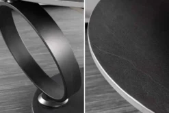 Design Couchtisch DANCING RINGS schwarz grau rund drehbar Keramik Metall