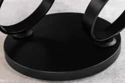 Design Couchtisch DANCING RINGS weiß rund drehbar Marmor Keramik schwarz Metall