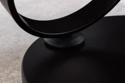 Design Couchtisch DANCING RINGS weiß rund drehbar Marmor Keramik schwarz Metall