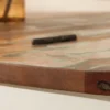 Design Couchtisch JAKARTA 70cm weiß Massivholz rund aus recycelten Fischerbooten mit Stauraum