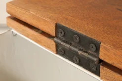 Design Couchtisch JAKARTA 70cm weiß Massivholz rund aus recycelten Fischerbooten mit Stauraum