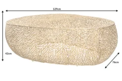 Design Couchtisch LEAF 130cm gold Metall-Aluminium-Legierung handmade