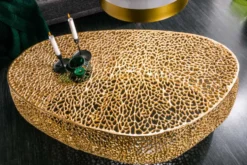 Design Couchtisch LEAF 130cm gold Metall-Aluminium-Legierung handmade