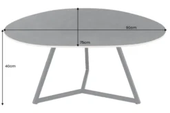 Design Couchtisch MARVELOUS 90cm anthrazit Marmor Keramik schwarzes Metall